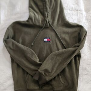TOMMY HILFIGER Pullover Brushed Cotton Hoodie w/Pockets Army Green/ Women's Med